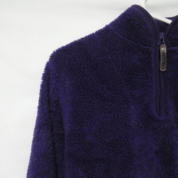NORTHERN GETAWAY | 17.5 inch pit to pit measured | Purple Fleece 1/4 Zip Teddy - Picture 3 of 15